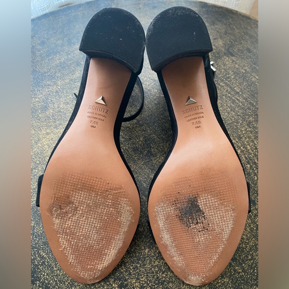 Suede Block Heel Ankle Strap Sandal - Picture 3 of 6